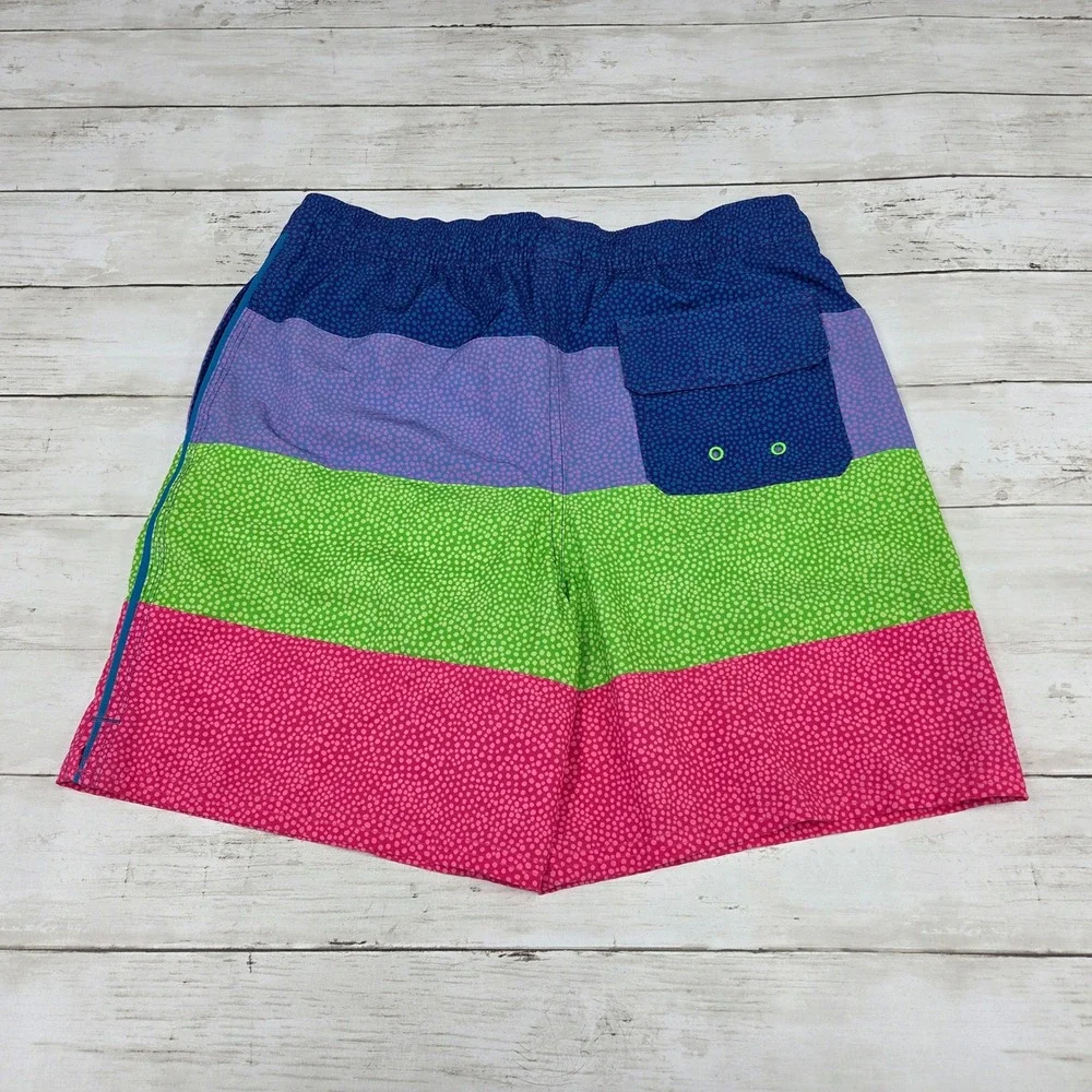Vineyard Vines Striped Board Shorts Swim Trunks Boy Large 16 Multi Color Stretch